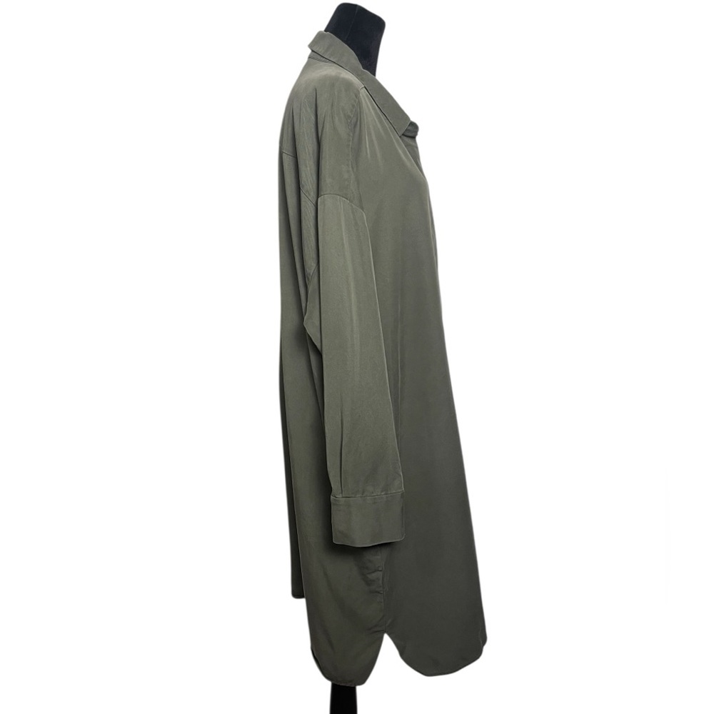 COS Army Green Minimalist Shirt Dress Tunic Size 44 US 12 - Picture 7 of 12
